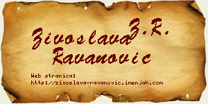 Živoslava Ravanović vizit kartica